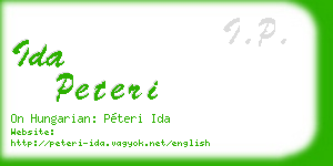 ida peteri business card